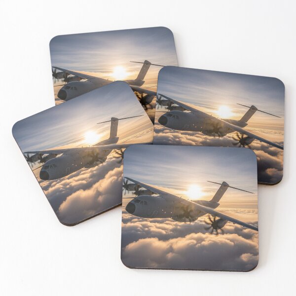 Item preview, Airbus A400M Atlas Sunset Cloud Flight designed and sold by Airpower Art.