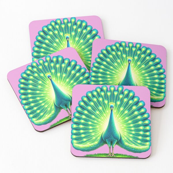 Item preview, Glowing Peacock with Radiant Feathers designed and sold by MagicCrystal.