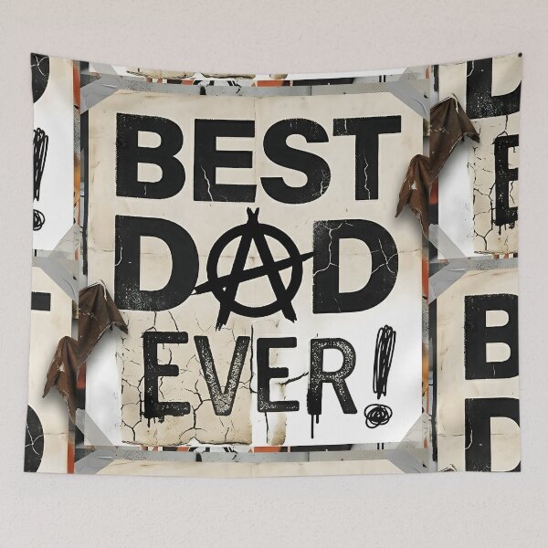 Item preview, Best Dad Ever Anarchy Punk Canvas Print | Edgy Rock Father's Day Wall Art | Grunge Typography Poster | Cool Rebel Dad Room Decor designed and sold by SergioMiklos.