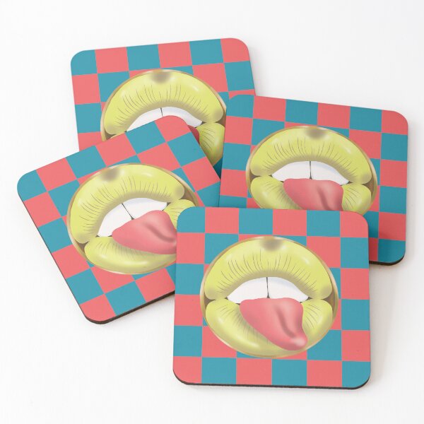 Item preview, Rebel Lips Pop Art – Duotone blocks redblue Yellow Lips designed and sold by GoldenRebels.