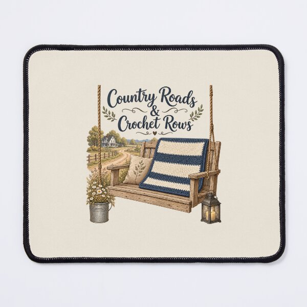 Item preview, Country Roads & Crochet Rows Rustic Farmhouse Crochet Graphic designed and sold by SASS-Crochet.