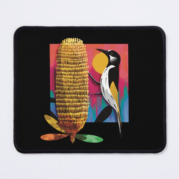 Item preview, White Cheeked Honeyeater and Yellow Banksia Flower designed and sold by Karin Taylor.