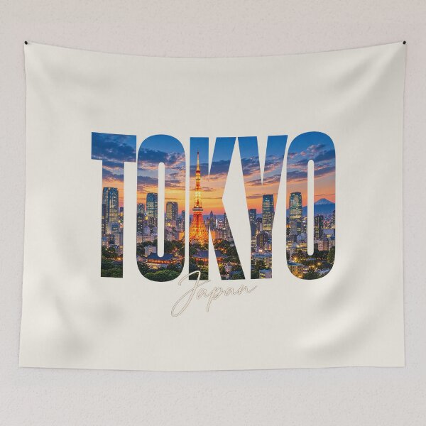 Item preview, Tokyo Japan Skyline at Sunset – Tokyo Tower Photo Typography designed and sold by MetaModel Editions.