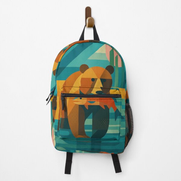 Item preview, Bear with salmon in mouth - a Geometric illustration. designed and sold by GalleryKauffeld.