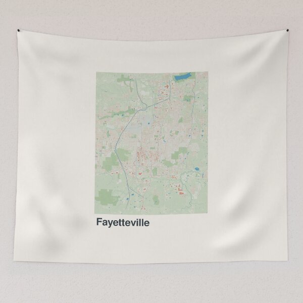 Artikelvorschau, Minimalistische Kartenkunst für Fayetteville entworfen und verkauft von MapsNerd.