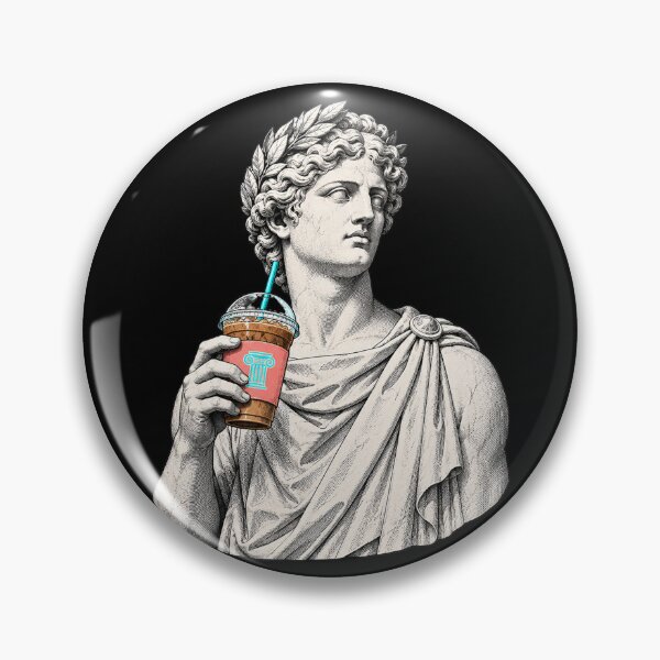 Item preview, Caffeinated Caesar - Classical Statue with Iced Coffee designed and sold by Motel Mirage.