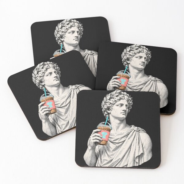 Item preview, Caffeinated Caesar - Classical Statue with Iced Coffee designed and sold by Motel Mirage.