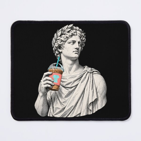Item preview, Caffeinated Caesar - Classical Statue with Iced Coffee designed and sold by Motel Mirage.
