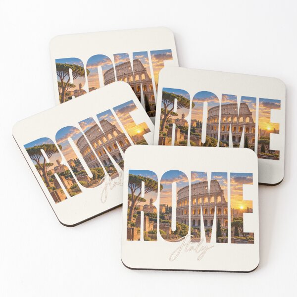 Item preview, Rome Italy Colosseum Sunset – Italian City Photo Typography designed and sold by MetaModel Editions.