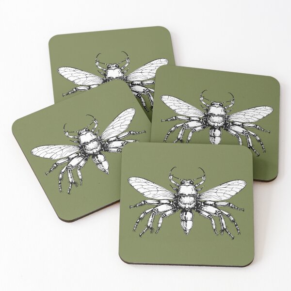 Item preview, Gothic Hornet Beetle Dark Entomology Art designed and sold by Litely.