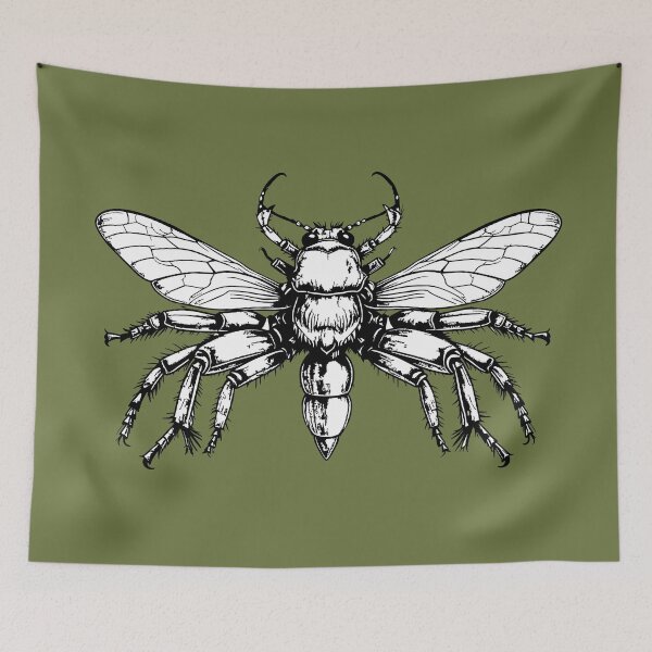 Item preview, Gothic Hornet Beetle Dark Entomology Art designed and sold by Litely.