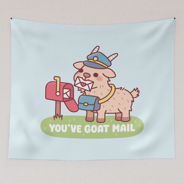Item preview, Cute Goat Postal Delivery - You've Goat Mail Pun designed and sold by rustydoodle.