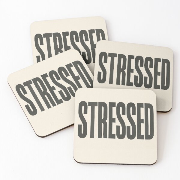 Item preview, STRESSED Minimal Typography Mental Health Art designed and sold by mbmstores.