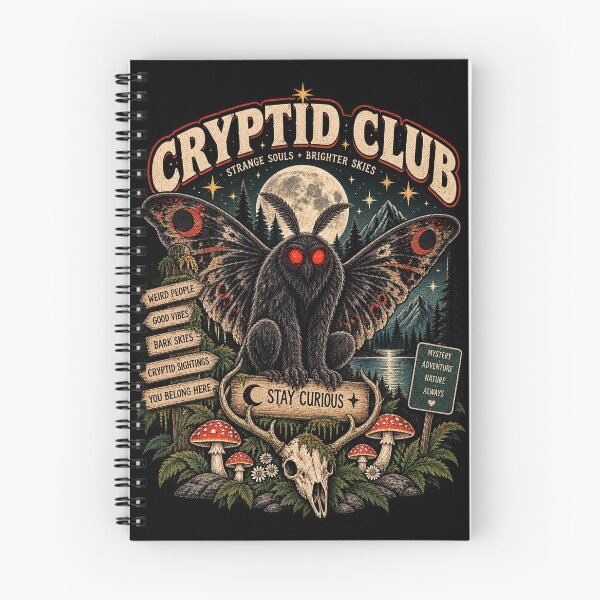 Item preview, Cryptic Club Mothman Stay Curious designed and sold by DarkMoonSiren.