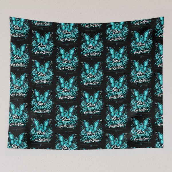 Item preview, Ovarian Cancer Awareness She Is Stronger Than The Storm designed and sold by OddityVault.
