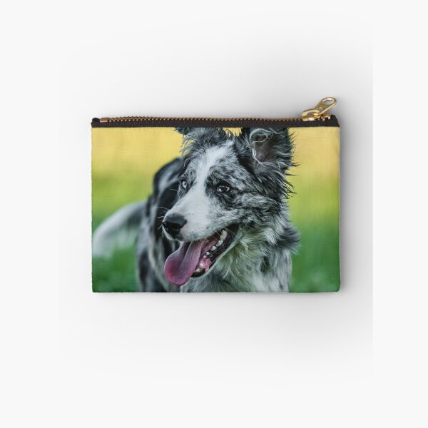 Item preview, Happy Blue Merle Border Collie Outdoors designed and sold by VanGaldo.