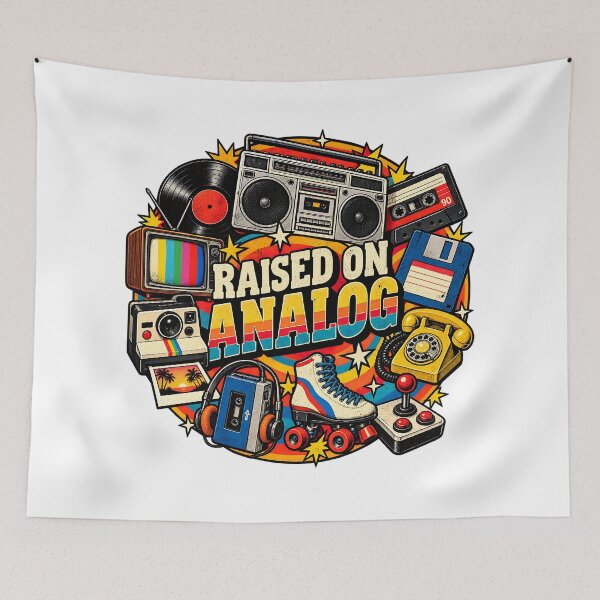 Item preview, Raised on Analog Retro 80s 90s Vintage Technology Nostalgia T-Shirt designed and sold by DesignArtist.ia.