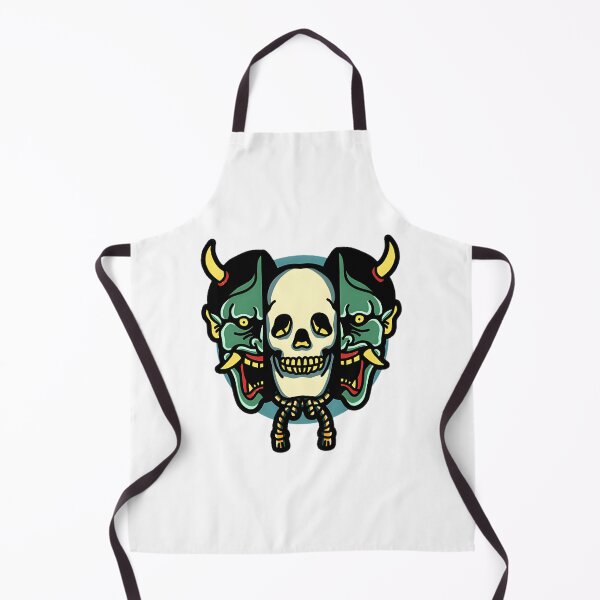 Item preview, Skull in Oni Mask Design with Japanese Demon Aesthetic designed and sold by Brimitive.