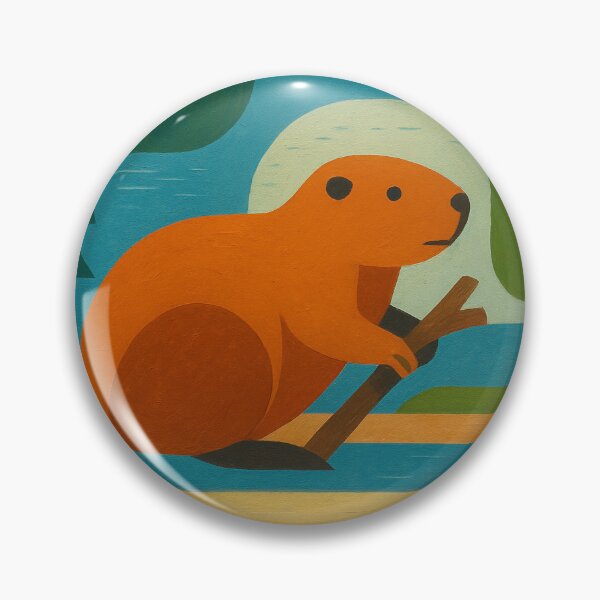 Item preview, Beaver in nature - a Geometric illustration. designed and sold by GalleryKauffeld.