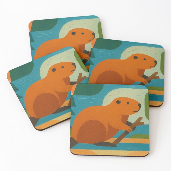 Item preview, Beaver in nature - a Geometric illustration. designed and sold by GalleryKauffeld.