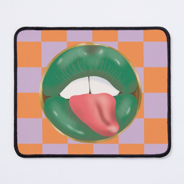 Item preview, Rebel Lips Pop Art – Duotone blocks lilaorange Green Lips designed and sold by GoldenRebels.