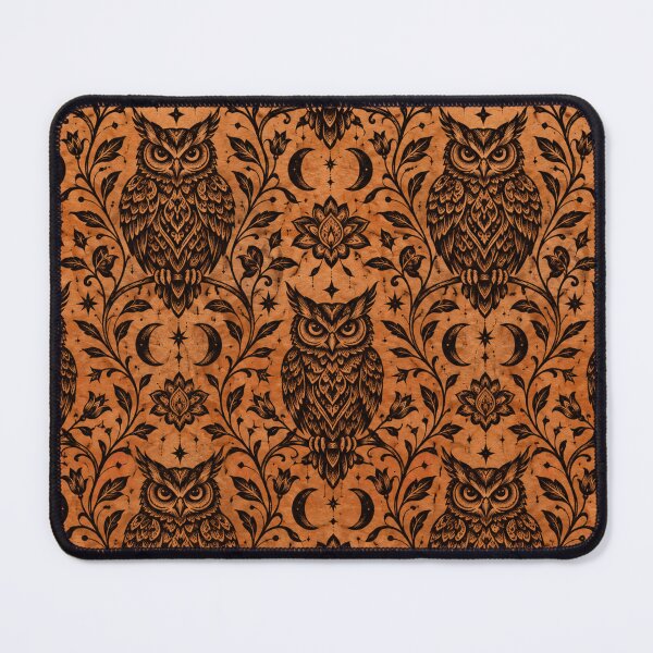Item preview, Mystical Owl and Crescent Moon Seamless Pattern designed and sold by optimusprime39.