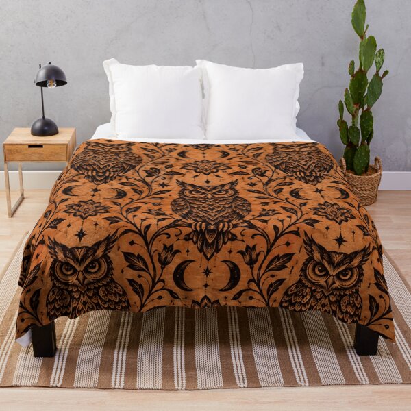 Item preview, Mystical Owl and Crescent Moon Seamless Pattern designed and sold by optimusprime39.