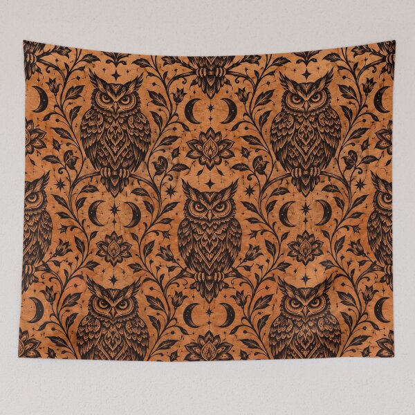 Item preview, Mystical Owl and Crescent Moon Seamless Pattern designed and sold by optimusprime39.