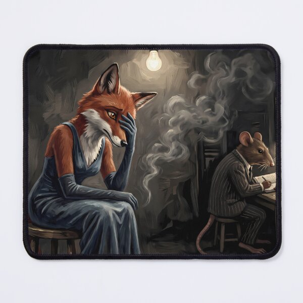 Item preview, The Interrogation | Noir Fox Lady & Mobster Rats Art designed and sold by ThegrayInterval.