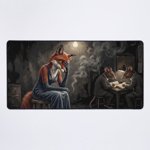 Item preview, The Interrogation | Noir Fox Lady & Mobster Rats Art designed and sold by ThegrayInterval.