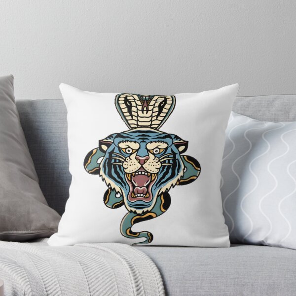 Item preview, Tiger and Cobra Tattoo Design with Bold Contrast and Intricate Details designed and sold by Brimitive.