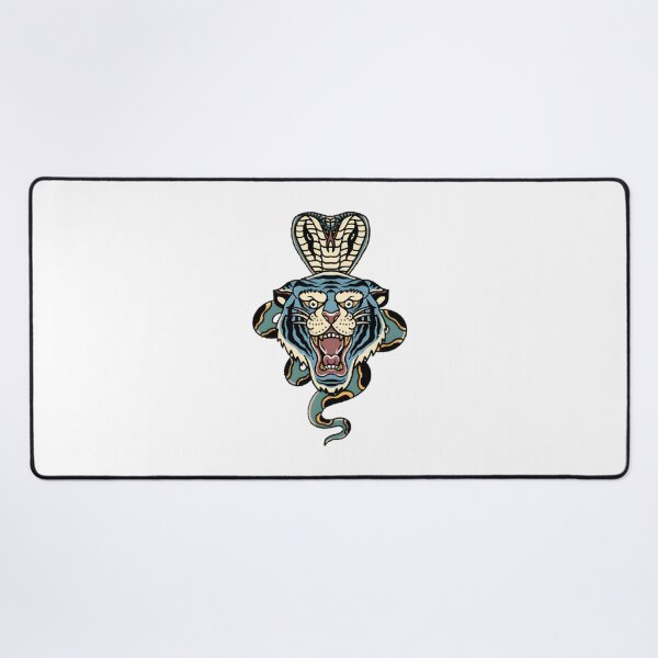 Item preview, Tiger and Cobra Tattoo Design with Bold Contrast and Intricate Details designed and sold by Brimitive.