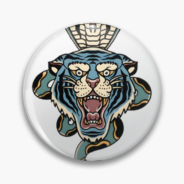 Item preview, Tiger and Cobra Tattoo Design with Bold Contrast and Intricate Details designed and sold by Brimitive.
