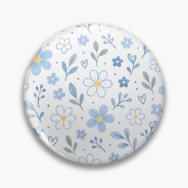 Item preview, Calm Blue Daisy Floral Doodle Pattern designed and sold by KruzyArts.