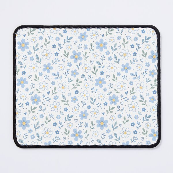 Item preview, Calm Blue Daisy Floral Doodle Pattern designed and sold by KruzyArts.