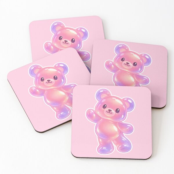 Item preview, Pink Purple Glossy Jelly Teddy Bear Cute 3D Sticker Design designed and sold by @SHINTOSARTSTORE.