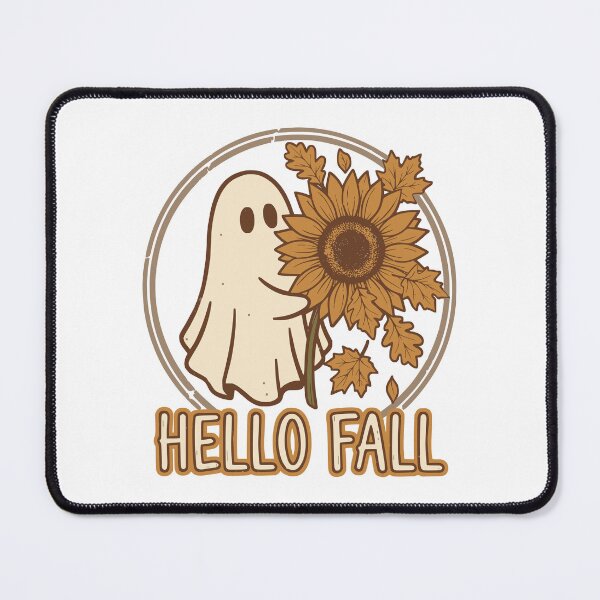Item preview, Hello Fall Ghost Sunflower Cute Spooky Autumn Halloween Thanksgiving Retro Fall Season Aesthetic T-shirt and sticker designed and sold by Billium Halder.