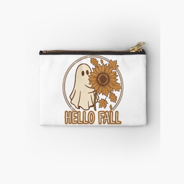 Item preview, Hello Fall Ghost Sunflower Cute Spooky Autumn Halloween Thanksgiving Retro Fall Season Aesthetic T-shirt and sticker designed and sold by Billium Halder.