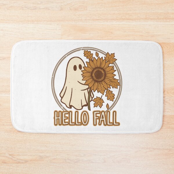 Item preview, Hello Fall Ghost Sunflower Cute Spooky Autumn Halloween Thanksgiving Retro Fall Season Aesthetic T-shirt and sticker designed and sold by Billium Halder.
