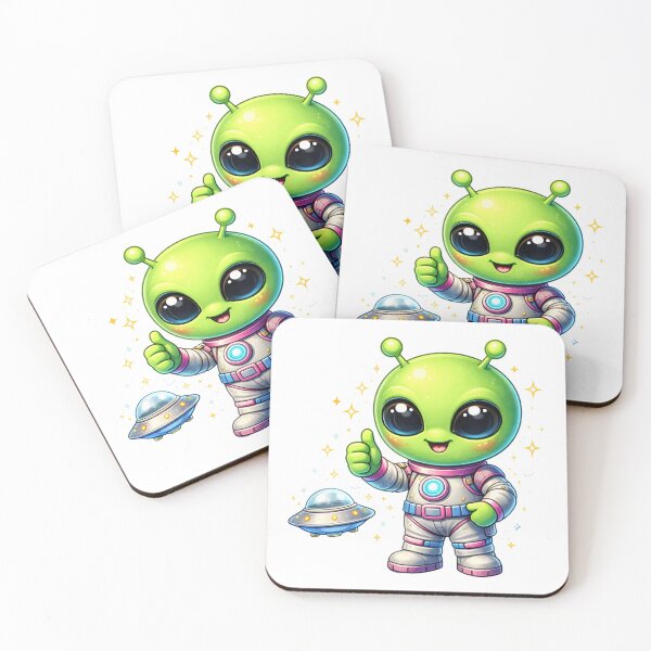 Item preview, Cute Alien Astronaut With UFO Space Explorer Design. designed and sold by The-T-In-Retro.