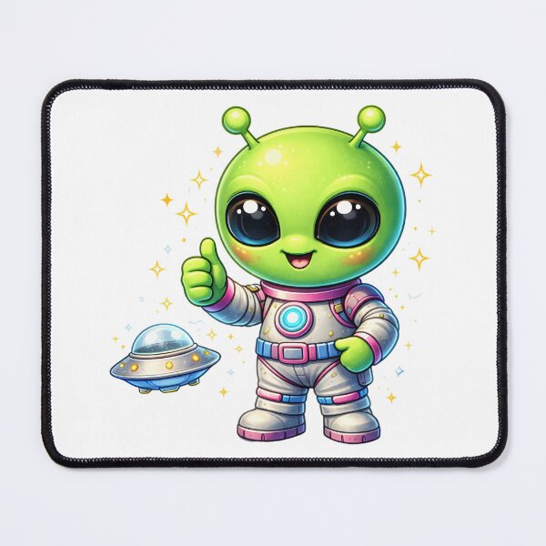 Item preview, Cute Alien Astronaut With UFO Space Explorer Design. designed and sold by The-T-In-Retro.