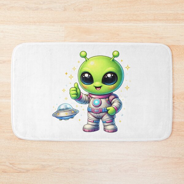 Item preview, Cute Alien Astronaut With UFO Space Explorer Design. designed and sold by The-T-In-Retro.