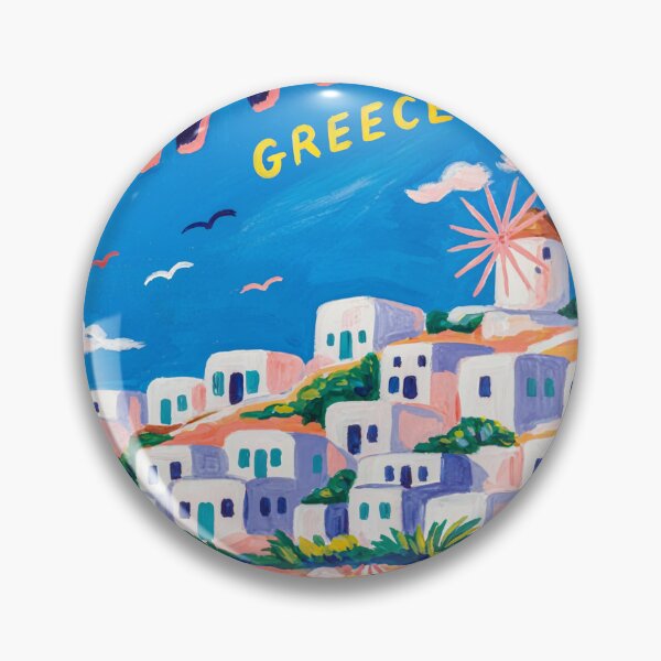 Item preview, Travel poster of Mykonos - Greece with beach, sea and houses designed and sold by PrintableTravel.