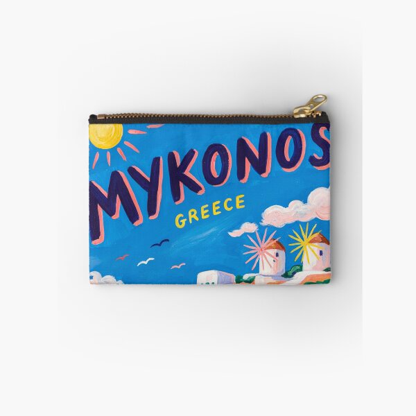 Item preview, Travel poster of Mykonos - Greece with beach, sea and houses designed and sold by PrintableTravel.