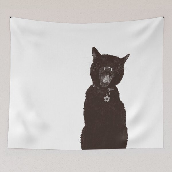 Item preview, Black Cat Yawning Sketch designed and sold by EJs .
