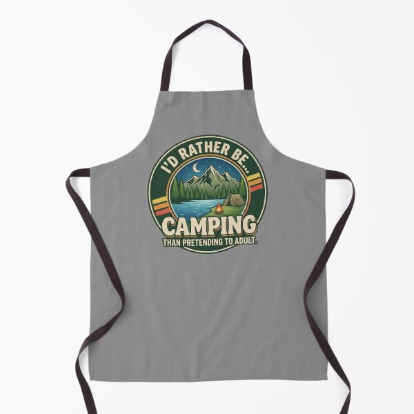 Item preview, I'd rather be camping than pretending to adult. designed and sold by Mad Apparel.
