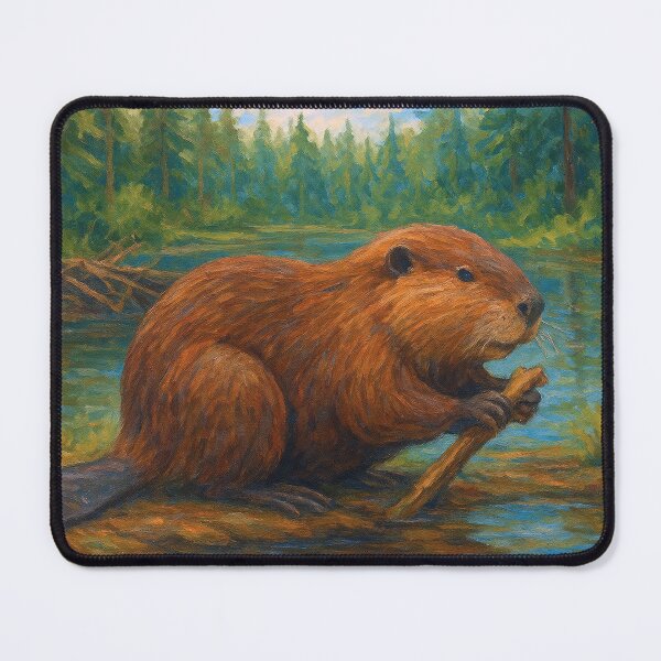 Item preview, a Beaver in nature painting designed and sold by GalleryKauffeld.