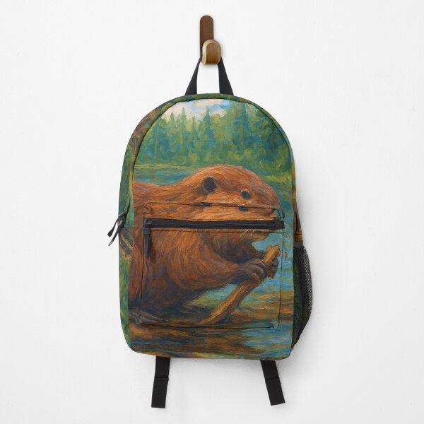 Item preview, a Beaver in nature painting designed and sold by GalleryKauffeld.