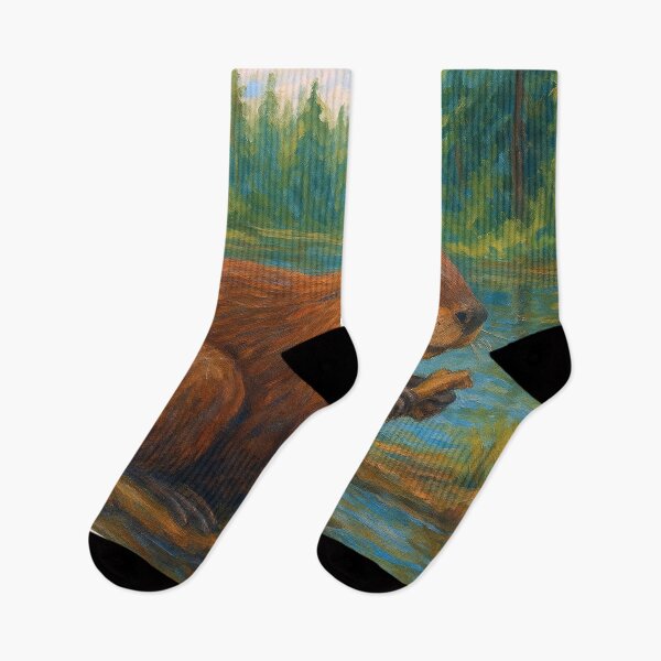 Item preview, a Beaver in nature painting designed and sold by GalleryKauffeld.