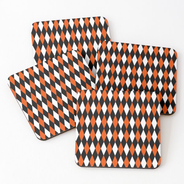 Item preview, Orange Black White Harlequin Diamonds Pattern - Dark  designed and sold by PatternTitan.